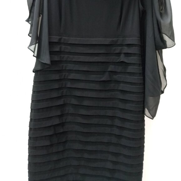 Scarlett Black Sleeveless Dress  with Sheer Shawl Size 18 - Picture 3 of 11